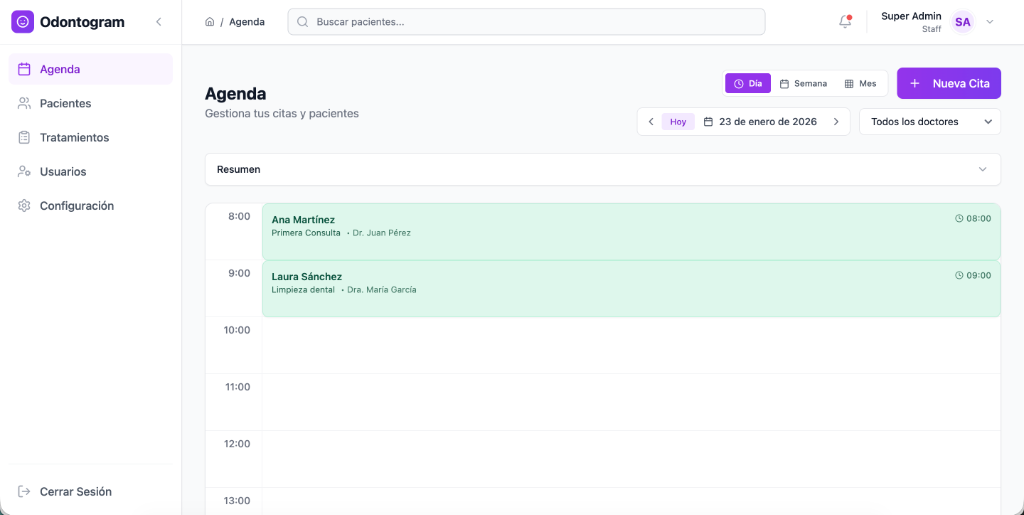 Agenda inteligente para tu consultorio